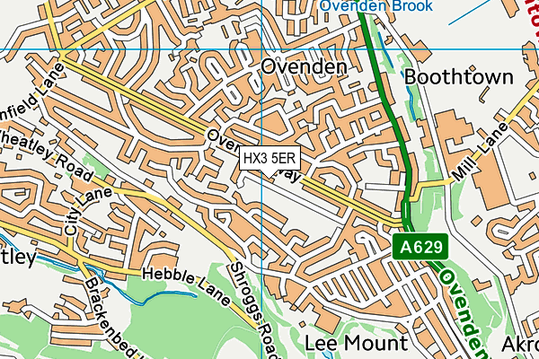 HX3 5ER map - OS VectorMap District (Ordnance Survey)