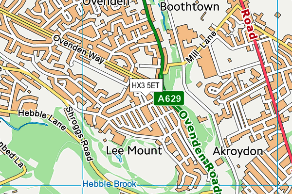 HX3 5ET map - OS VectorMap District (Ordnance Survey)