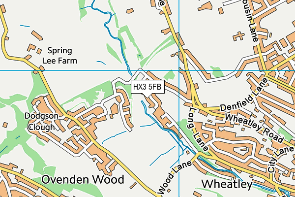 HX3 5FB map - OS VectorMap District (Ordnance Survey)