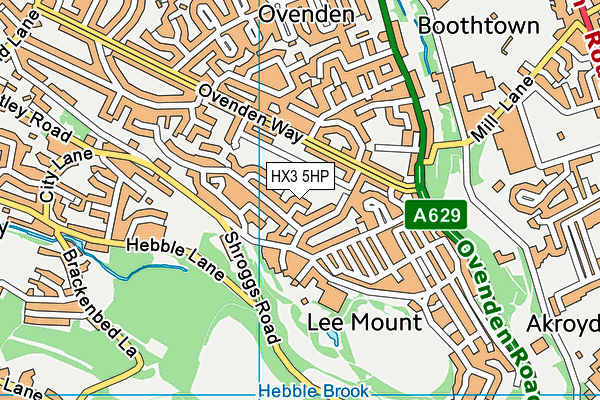 HX3 5HP map - OS VectorMap District (Ordnance Survey)