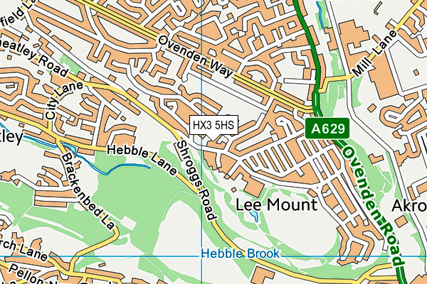 HX3 5HS map - OS VectorMap District (Ordnance Survey)