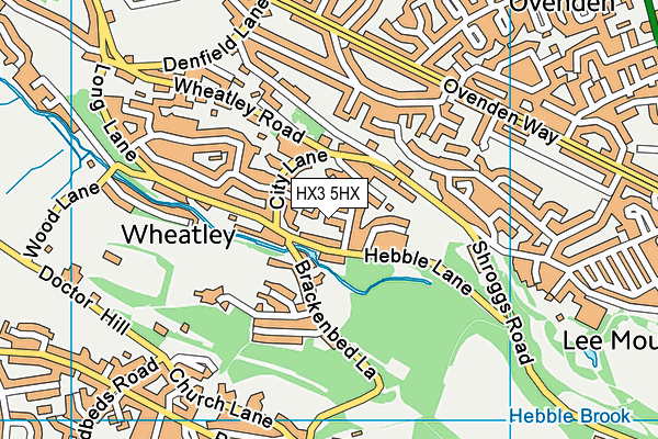 HX3 5HX map - OS VectorMap District (Ordnance Survey)