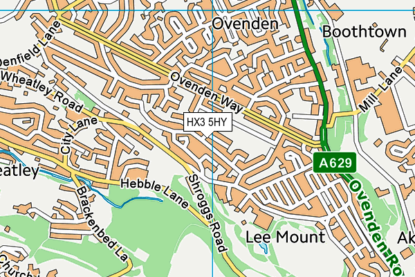 HX3 5HY map - OS VectorMap District (Ordnance Survey)