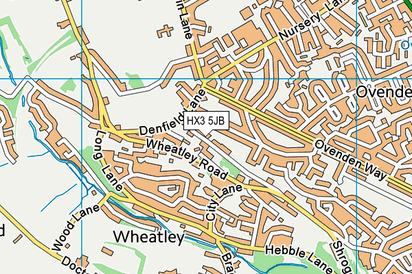 HX3 5JB map - OS VectorMap District (Ordnance Survey)