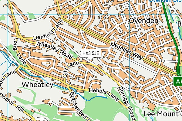 HX3 5JE map - OS VectorMap District (Ordnance Survey)