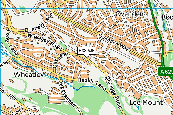 HX3 5JF map - OS VectorMap District (Ordnance Survey)