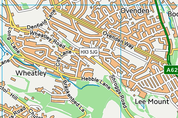 HX3 5JG map - OS VectorMap District (Ordnance Survey)