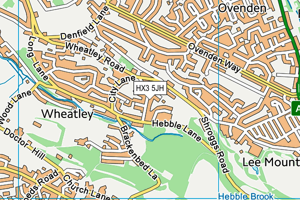 HX3 5JH map - OS VectorMap District (Ordnance Survey)