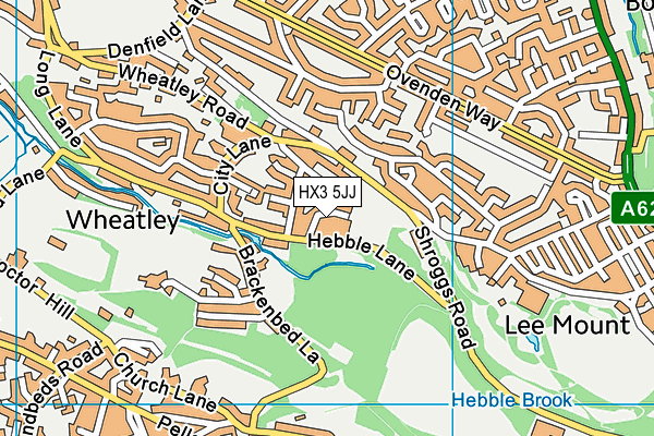 HX3 5JJ map - OS VectorMap District (Ordnance Survey)