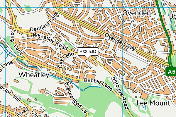 HX3 5JQ map - OS VectorMap District (Ordnance Survey)