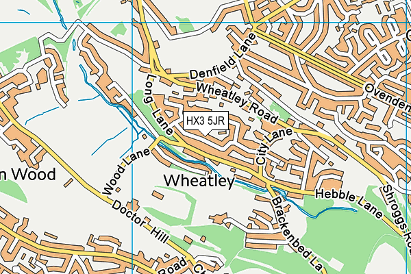 HX3 5JR map - OS VectorMap District (Ordnance Survey)