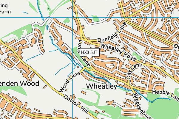 HX3 5JT map - OS VectorMap District (Ordnance Survey)
