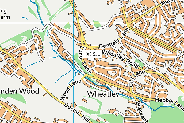 HX3 5JU map - OS VectorMap District (Ordnance Survey)