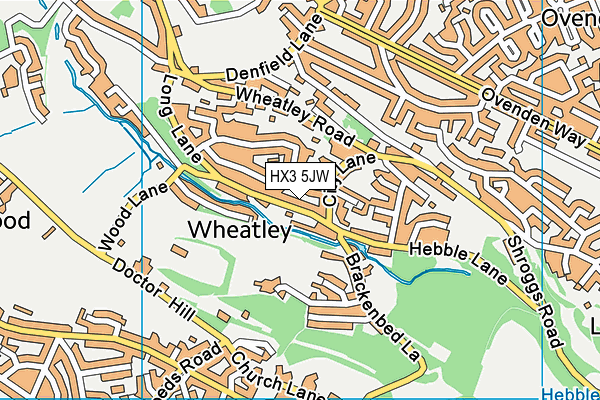 HX3 5JW map - OS VectorMap District (Ordnance Survey)