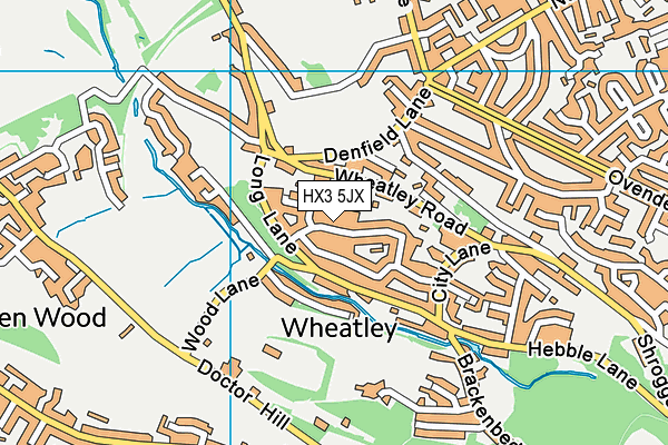 HX3 5JX map - OS VectorMap District (Ordnance Survey)