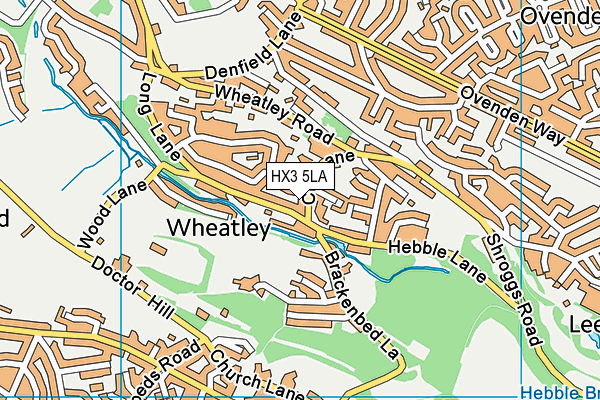 HX3 5LA map - OS VectorMap District (Ordnance Survey)
