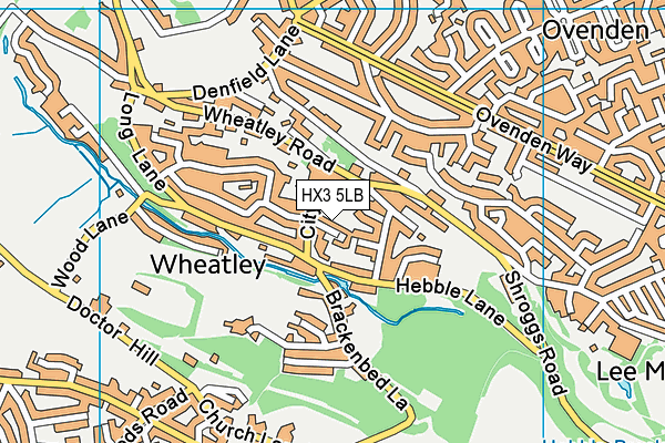 HX3 5LB map - OS VectorMap District (Ordnance Survey)