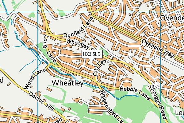 HX3 5LD map - OS VectorMap District (Ordnance Survey)