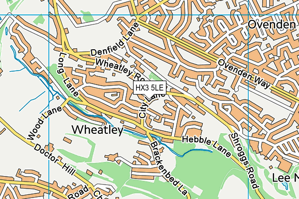 HX3 5LE map - OS VectorMap District (Ordnance Survey)