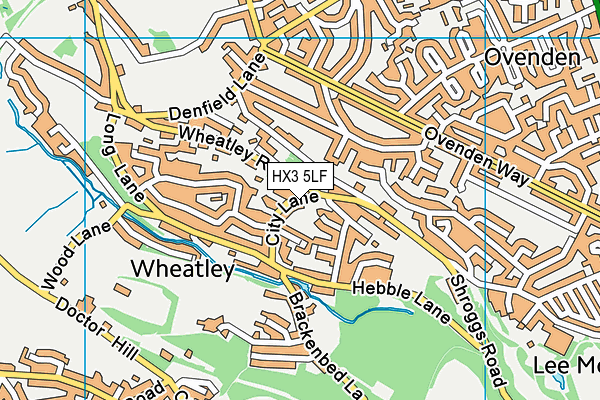 HX3 5LF map - OS VectorMap District (Ordnance Survey)