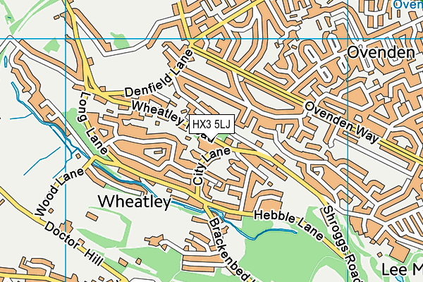 HX3 5LJ map - OS VectorMap District (Ordnance Survey)