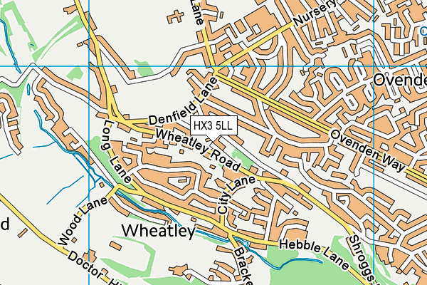 HX3 5LL map - OS VectorMap District (Ordnance Survey)