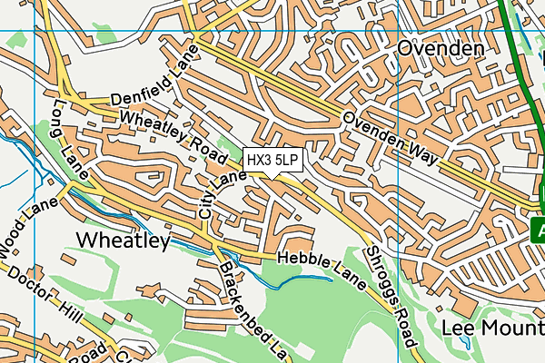HX3 5LP map - OS VectorMap District (Ordnance Survey)