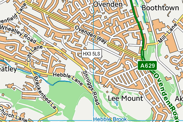 HX3 5LS map - OS VectorMap District (Ordnance Survey)