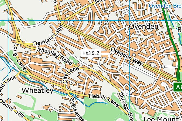 HX3 5LZ map - OS VectorMap District (Ordnance Survey)