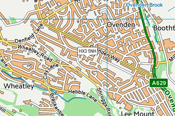 HX3 5NH map - OS VectorMap District (Ordnance Survey)