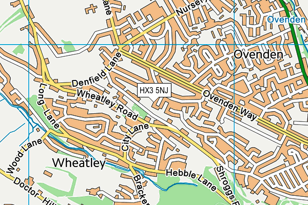 HX3 5NJ map - OS VectorMap District (Ordnance Survey)