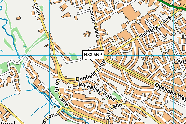 HX3 5NP map - OS VectorMap District (Ordnance Survey)