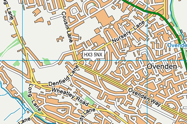 HX3 5NX map - OS VectorMap District (Ordnance Survey)