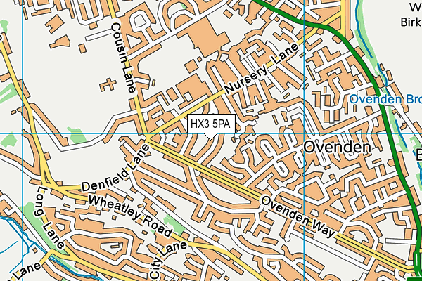HX3 5PA map - OS VectorMap District (Ordnance Survey)
