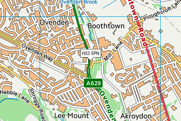 HX3 5PN map - OS VectorMap District (Ordnance Survey)