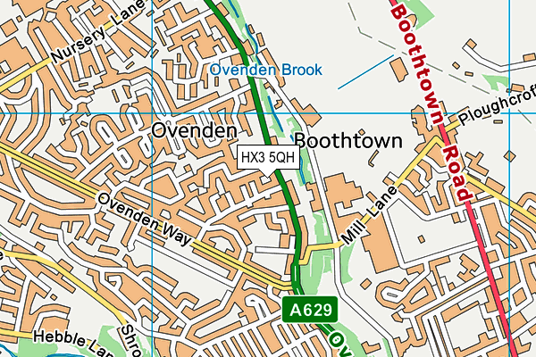 HX3 5QH map - OS VectorMap District (Ordnance Survey)