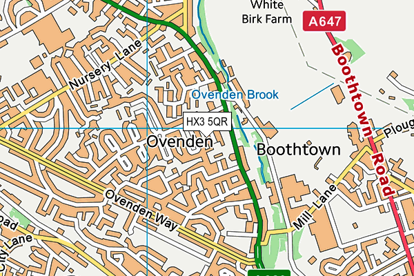 HX3 5QR map - OS VectorMap District (Ordnance Survey)