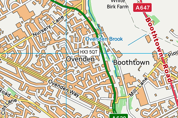 HX3 5QT map - OS VectorMap District (Ordnance Survey)