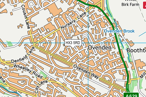 HX3 5RD map - OS VectorMap District (Ordnance Survey)