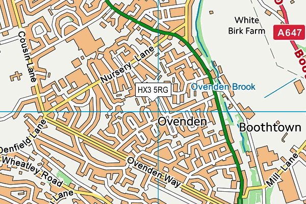 HX3 5RG map - OS VectorMap District (Ordnance Survey)