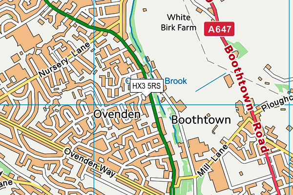 HX3 5RS map - OS VectorMap District (Ordnance Survey)