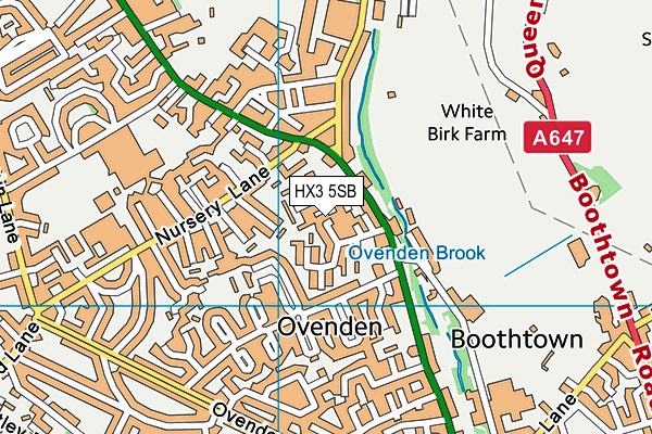 HX3 5SB map - OS VectorMap District (Ordnance Survey)