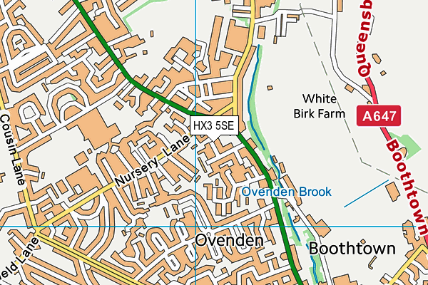 HX3 5SE map - OS VectorMap District (Ordnance Survey)