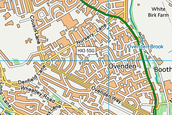 HX3 5SG map - OS VectorMap District (Ordnance Survey)