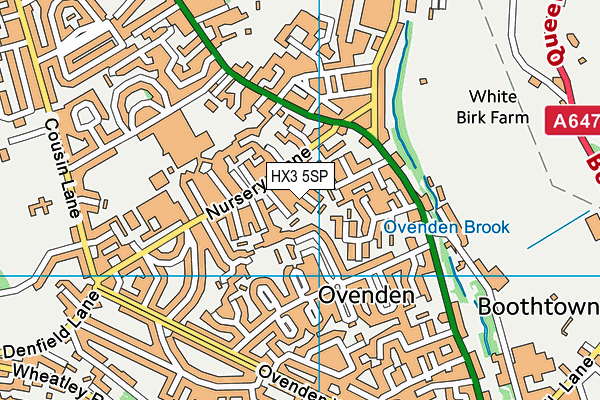 HX3 5SP map - OS VectorMap District (Ordnance Survey)