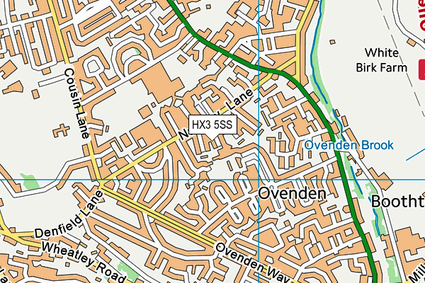 HX3 5SS map - OS VectorMap District (Ordnance Survey)