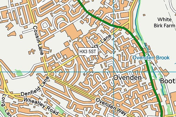 HX3 5ST map - OS VectorMap District (Ordnance Survey)