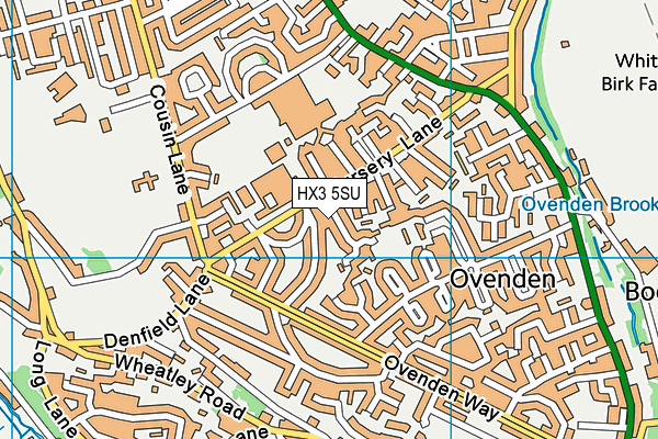 HX3 5SU map - OS VectorMap District (Ordnance Survey)