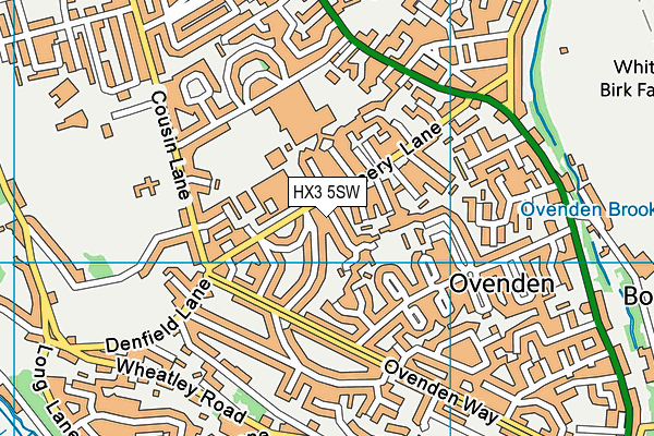 HX3 5SW map - OS VectorMap District (Ordnance Survey)