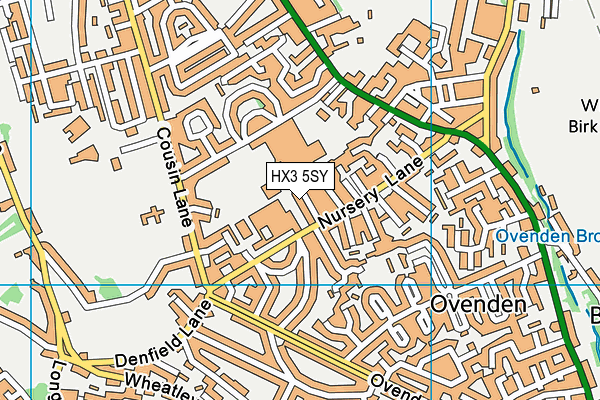 HX3 5SY map - OS VectorMap District (Ordnance Survey)